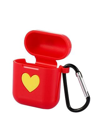 Чехол + карабин для apple airpods alitek heart red
