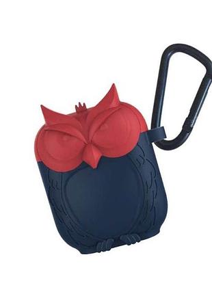 Чохол/ футляр для apple airpods alitek сова red/dark blue + карабін