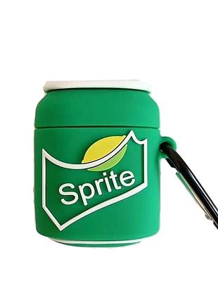 Чехол для apple airpods alitek sprite (баночка спрайт) + карабин (88668)