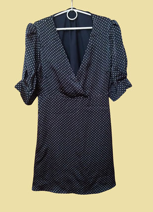 Легка сукня zara у дрібний горошок (розмір l) — віскоза
