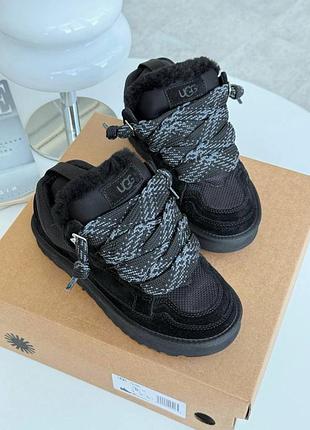 Ugg lowmel black уггі угги угі уги угг ловмел чорні на овчині теплі зимові