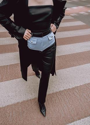 Leather suit black 2