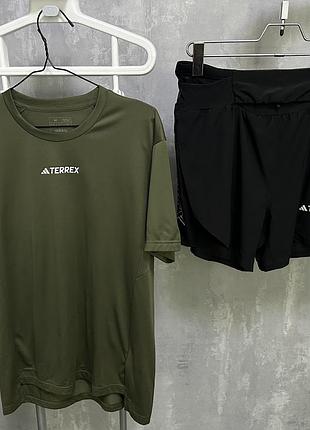 Adidas terrex чоловічі спортивні шорти+футболка оригінал для бігу