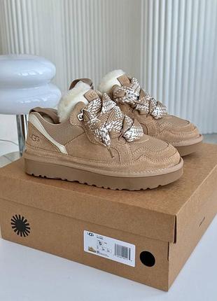 Ugg lowmel sand жіночі уггі угі уги угги угг ловмел бежеві на овчині теплі зимові