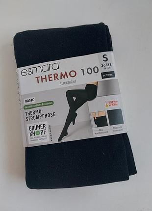 Черные теплые термо колготы esmara размер s