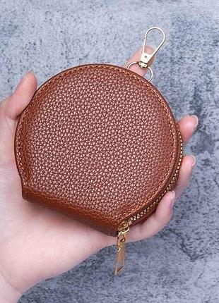 Кошелек женский с карабином 13*10.2см 619-2 коричневый экокожа тм китай