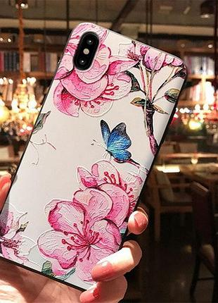 Чохол-панель для apple iphone x, xs alitek метелик і квіти