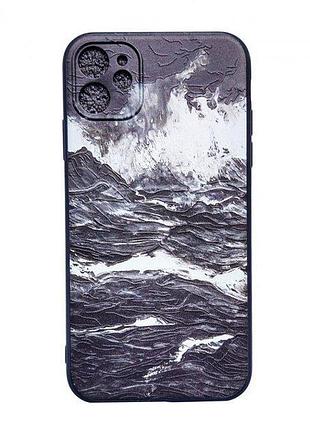 Чехол панель для apple iphone 13 pro alitek art море ч/б
