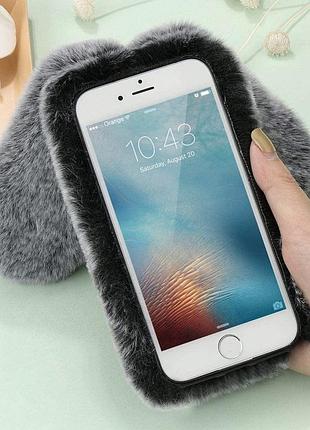 Чехол панель для apple iphone 6 / 6s зайчик dark grey 9
