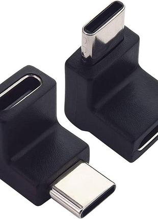 Кутовий перехідник 90° usb type-c (m/f) fast charging 5a/30v 10gbps pd100w usb 3.2
