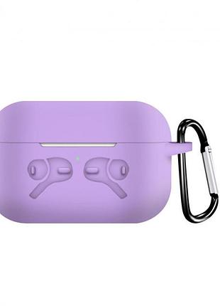 Чехол / кейс для наушников apple airpods pro alitek logo light purple + карабин