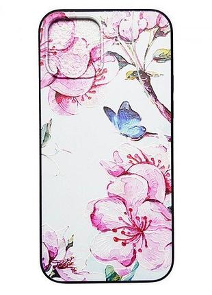 Чехол панель для apple iphone 12 / 12 pro alitek бабочка и цветы
