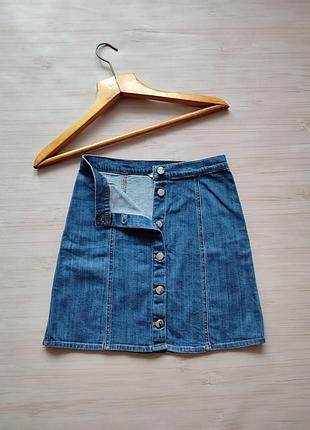 Юбка юбка синяя джинсовая h&amp;m 36 s 2