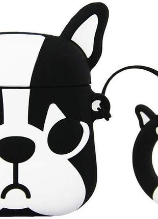 Чохол для apple airpods alitek французький бульдог (black/white) + тримач