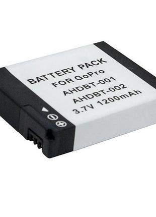 Aккумуляторная батарея alitek для gopro ahdbt-002 / ahdbt-001, 1200 mah