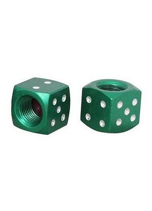 Ковпачки на ніпель для велосипеда, скутера, мотоцикла alitek кубики green (2 шт.)