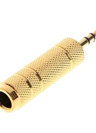 Переходник адаптер аудио alitek 6.3 мм jack female - 3.5 мм jack male gold (стерео)