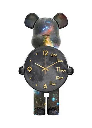Настінний годинник фігурка ведмідь bearbrick космічний 30 см nch-31-60
