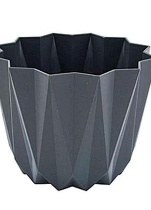 Горщик для квітів prizma (15х11,5см) 1,5л (антрацит) тм elif plastik 7копійок