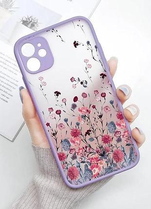 Чехол панель для apple iphone 11 alitek цветы 3