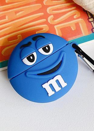 Чехол для наушников apple airpods alitek m&m's синий улыбка + карабин