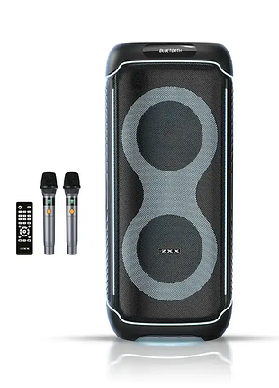 Акустична переносна колонка zxx-8830 80вт 2×10″ tws/fm/usb/tf/bt/led/rec/дк/2mic