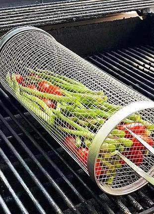 Кошик для барбекю циліндричний з нержавіючої сталі grill grate