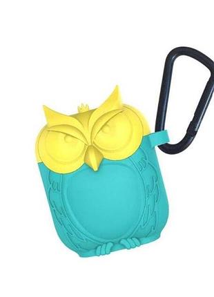 Чохол для навушників із карабіном apple airpods alitek совонька yellow/green