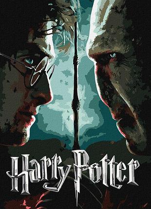 Картина по номерам с красками металлик harry potter: гарри и волдеморт kho5222