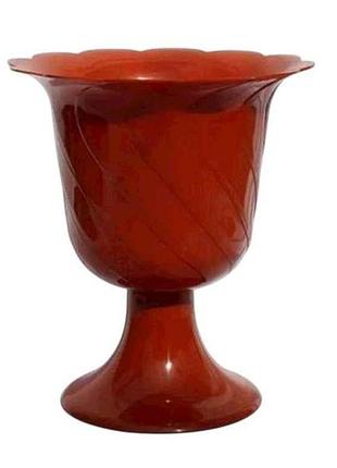 Горшок для цветов на ножке 1,35л тюльпан 19 21,5см d=19см арт.gt19 терракотовый тм мм-пласт 7 копійок