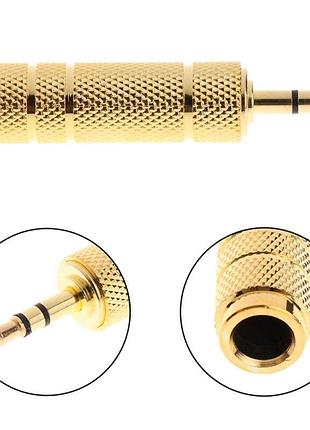 Адаптер переходник аудио alitek jack 3.5 мм m 3pin - 6.3 мм f gold stereo