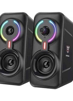 Колонка компютерна 2.0 l6 rgb bt5.0 usb 3.5 чорні 10w тм onikuma 7копійок