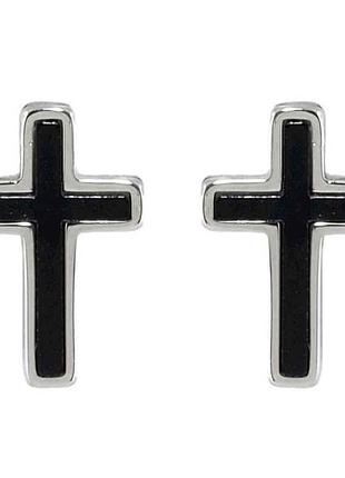 Сережки stainless steel родій пусети «хрестики» (215043) тм xuping 7 копійок