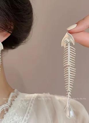 Сережки-рибки «fish skeleton» 4
