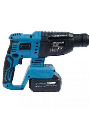 Перфоратор аккумуляторный 20в 4аг 2,6дж sds силовой кейс ef-hd/20bl тм effort 7 копійок