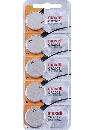 Батарейка літієва cr2025 5шт (блістер) тм maxell 7копійок