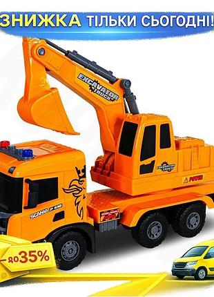 Ku автомодель экскаватор scania universal fit super big truck со светом и звуком для детей от 3 лет иг uni2l_k