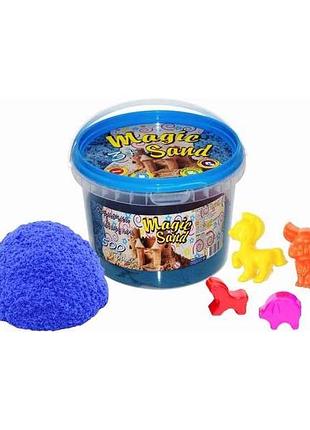Кінетичний пісок magic sand у відрі 0,500кг жовтий тм strateg 7 копійок