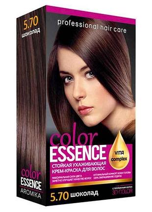 Крем-фарба для волосся з окислювачем тон «шоколад» № 5.70 тм color essence 7 копійок