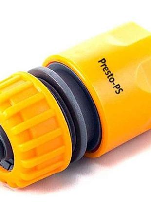 Коннектор 1/2-5/8 з аквастопом, для шланга (orange) 5810 тм presto-ps 7копійок