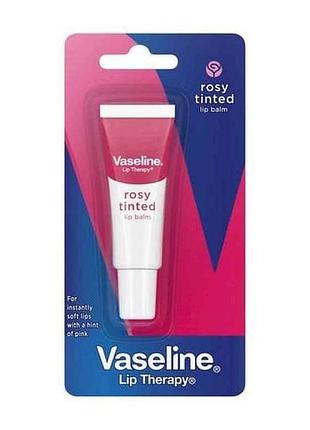 Бальзам для губ 10г розовый блеск и смягчение тм vaseline 7 копійок