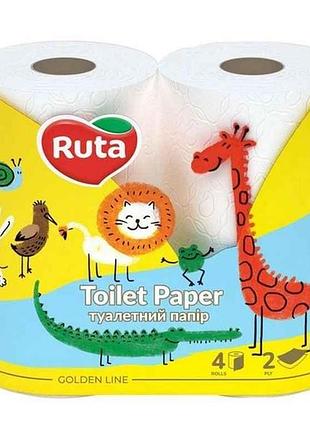 Туалетний папір 4шт 2шар kids білий тм ruta 7копійок