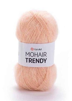 Пряжа mohair trendy персиковий 50% мохер 50% акрил 220м 100г 5шт/уп 145 тм yarnart 7 копійок