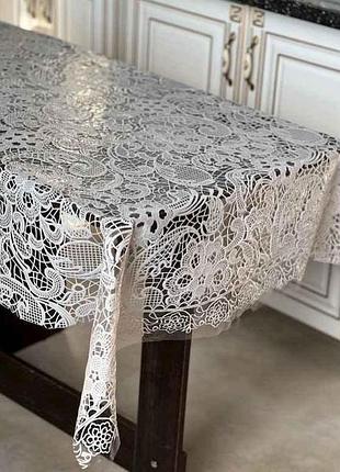 Скатерть д/стола пвх ажурная узор кофе 1,10*1,40м тм selena-lace