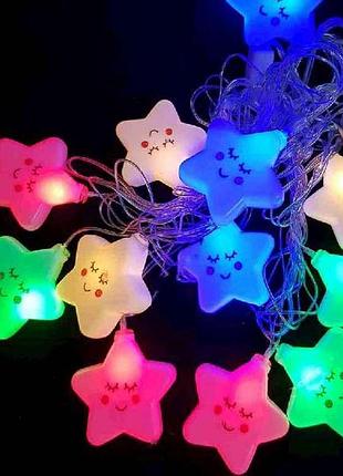 Гирлянда фигурки 12led зирочка теплый белый 5мпереходник 1698-18 тм китай 7 копійок