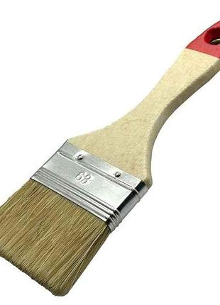 Пензель 2,5 плоский дерево/лак ручка standart professional tools тм woffmann 7копійок