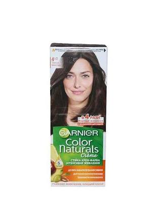 Крем-фарба стійка темний шоколад color naturals (тон 4 1/2) тм garnier 7 копійок