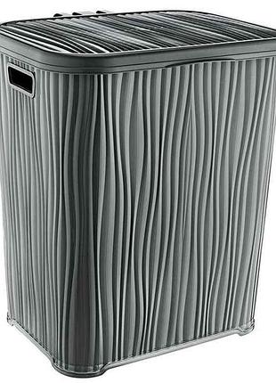 Кошик для білизни 48л чорний wavy хвиля (x-86 (black)) ozer-l-037 тм ozer