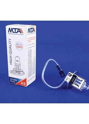 Автомобiльна лампа 12v h3 55w pk22s (картон) тм mta 7 копійок