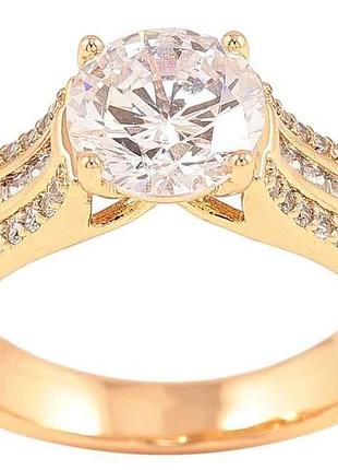 Каблучка позолота 18k «інкрустація цирконієм» (257253) р.17.5 тм xuping 7копійок